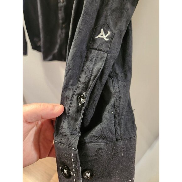 Au Noir Men Dress Shirt Black Long Sleeves Size 6 Pre-Owned - Picture 4 of 9